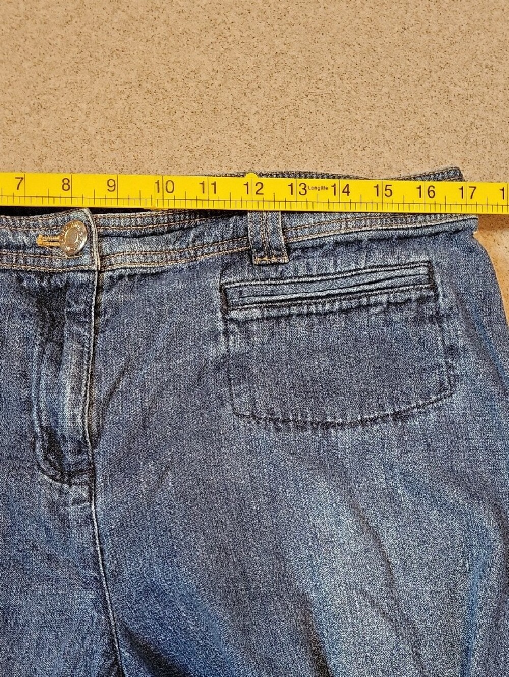 Jones New York Wide-Leg Denim Jeans 100% Cotton Size 14 - Picture 6 of 10